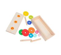 Maqulae Jeu de Puzzle à 10 Anneaux, Tour en Bois de Hanoï, Jouet de Jeu de Bloc de Pensée Logique éducatif Précoce pour la Formation à la Pensée Logique, pour Enfants et Adultes (Petite Taille)