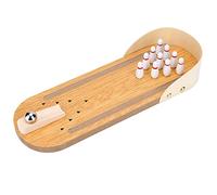 Maqulae Mini Jeu de Bowling de Table, Décoration de Bureau en Bois pour | Construction Durable en Bois et en Métal, Conception D'allée Authentique avec Plaque D'angle Réglable, Jeu D'intérieur