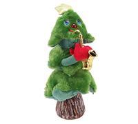Maqulae Sapin de Noël Chantant et Dansant, 8 Chansons, Lumière, | Décoration de Vacances en Peluche, Plastique Coton Polyester, Intérieur Extérieur, Table Canapé-lit Voiture, 3 Piles AA