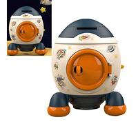 Maqulae Tirelire Fusée Spatiale pour Enfants, Grand Pot D'économie de | Matériau Plastique Durable, Décoration D'astronaute Ludique, S'adapte aux Bureaux et aux Salons des Chambres, Accès Facile