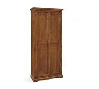 Mar.c.a. Design - Armoire en bois massif porte-balais 87x40x192 cm - Armoire Arte Povera 2 portes 2 tiroirs