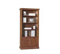 Mar.c.a. Design - Bibliothèque murale, meuble de salon polyvalent - Bibliothèque avec tiroirs couleur noyer foncé élégant en bois de peuplier Arte Povera Made in Italy - Mis. 90 x 41 x 186 h