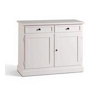 Mar.c.a. Design, Buffet Salon en Bois, Blanc Mat - Meuble Cuisine avec Casiers, Étagères et Tiroirs - Petit Meuble de Rangement Classique - Buffet Salle a Manger 105x42x85H, pour Meubles de Salon