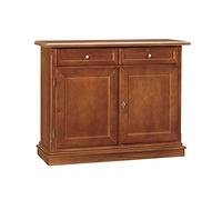 Mar.c.a. Design, Buffet Salon en Bois, Noyer Foncé - Meuble Cuisine avec Casiers, Étagères et Tiroirs - Petit Meuble de Rangement Classique - Buffet Salle a Manger 105x42x85H, pour Meubles de Salon