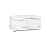 Mar.c.a. Design - Coffre de rangement d'intérieur élégant en bois massif et MDF blanc mat, meuble avec pieds à oignon Arte Povera fabriqué en Italie - Dimensions : 100 x 44 x 51 cm