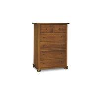 Mar.c.a. Design - Commode en bois, 50 x 102 x 143 cm, 6 tiroirs - Commode Arte Povera Pieds ronds Made in Italy