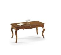 Mar.c.a. Design - Table Basse rectangulaire Bois avec tiroir 100x50x45 cm Table Basse Salon Style Arte povera Noyer Made in Italy
