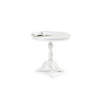Mar.c.a. Design - Table Basse Ronde Bois 60x60x75 cm Table Salon Pied Central Style Arte povera Blanc Made in Italy