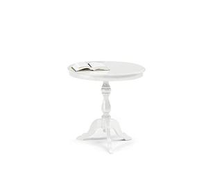 Mar.c.a. Design - Table Basse Ronde Bois 60x60x75 cm Table Salon Pied Central Style Arte povera Blanc Made in Italy