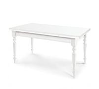 Mar.c.a. Design - Table rectangulaire extensible de 140 à 220 cm avec jambes tornites - Table en bois massif 140 x 80 x 78 cm - Arte Povera Made in Italy