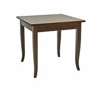 Mar.c.a. Design - Table rectangulaire fixe de 80 ou 90 cm avec pieds de sabre - Table en bois massif - Arte Povera Made in Italy (Noyer foncé, 90 x 90 x 78H)