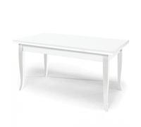 Mar.c.a. Design - Table Salle à Manger Extensible Bois Massif 140-220 cm Table rectangulaire Blanc Pieds Sabre Style Arte povera Made in Italy