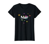 MAR - Joli prénom de fille avec des papillons colorés T-Shirt