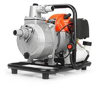 Mar-Pol Pompe à Eau Industrielle en Acier Inoxydable Noire 1" Moteur Essence 2 Temps 5,2CV Pression Max 3,3 bars Débit 150-300 L/min Hauteur d'Aspiration 8m Portée 25m