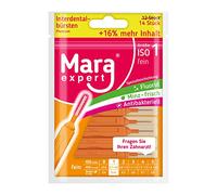 Mara Expert Brosses interdentaires Orange 0,45 mm ISO 1 Fines | 12 + 2 brosses dentaires pour espaces interdentaires | Avec goût menthe poivrée