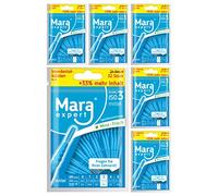 MARA EXPERT Brosses interdentaires pour espaces interdentaires | 1,1-1,2 mm ISO 3 moyens | 6 x 32 brossettes interdentaires bleues | Avec goût menthe | Demandez à votre dentiste