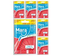MARA EXPERT Brosses pour espaces interdentaires, fines, 0,5 mm, ISO 2, 6 x 32, rouges, brosses dentaires standard
