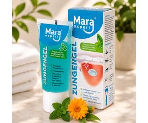 MARA EXPERT Gel langue médical, combat les dépôts bactériens de la langue et nettoie et nourrit la langue avec du calendula, de la camomille, de la sauge, antibactérien, complément au gratte-langue