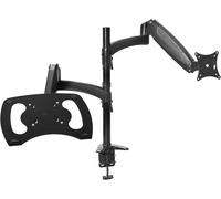 Mara Support Écran Pc Double Avec Support Ordinateur Portable, Bras Ecran Pc 32 Pouces Réglable En Hauteur, Laptop 17"", Inclinaible Et Pivotant, Support Vesa 75/100 Pour 2 Moniteurs