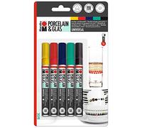 Marabu 012300082 Lot de 5 peintures en porcelaine et verre Motif Fantasy 1 à 2 mm