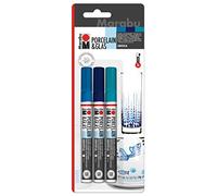 Marabu 012300085 - Porcelain et Verre Painter, Seaside 3 de tri, Universel Pointe 1-2 mm