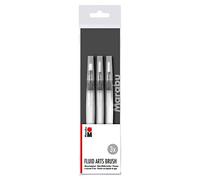 Marabu Pinceaux réservoir d'eau 0173000000080 - Lot de 3, poils fins et élastiques, multicolore