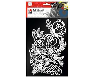 Marabu 028500000006 - Art Stencil Pochoir à Motif pour Un Pochoir Efficace sur Papier, châssis, Bois et Textiles, sans PVC, découpé au Laser, réutilisable, DIN A4, Zentangle