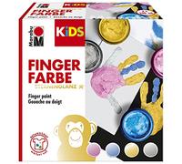 Peinture au doigt - MARABU - PLAQUE ÉTOILE - Blanc - 4 pièces de 100 ml chacun - Enfant - Mixte