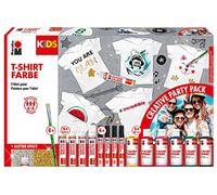 Marabu 0308000000101 Kids T-Shirt Party Pack, Kit créatif pour jusqu'à 8 Enfants, pour créer et décorer des Textiles clairs, idéal pour Les Anniversaires d'enfants
