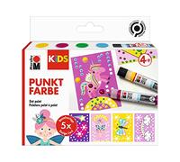 Marabu 0311000000103 - Kids Dot Pen Set Licorne 4 x 25 ML, Peinture à Points à Base d'eau, sèche en Mat et en Relief, pour la création d'images colorées avec la Technique Dot Painting