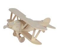 Marabu Puzzle 3D en bois à monter Avion – 25 pièces, env. 21 x 9 cm, marron