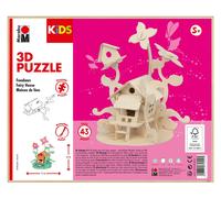 Marabu Puzzle 3D en bois Maison de fées 43 pièces FSC env. 21 x 23 cm marron