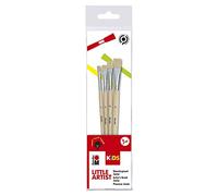 Marabu 0318000000005 - Kids Little Artist Set de pinceaux d'artiste Junior FSC 100%, 5 pinceaux en Poils naturels, Wood