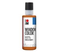 Marabu 04060004047 - Window Color Fun & Fancy - Peinture pour fenêtre à Base d'eau - Marron Clair - 80 ML - Amovible sur Les Surfaces Lisses comme Le Verre, Les miroirs, Le carrelage et Le Film