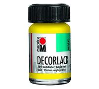 Marabu 11300039019 - Peinture acrylique jaune 019-15 ml - Vernis acrylique brillant à base d'eau - Résistant aux intempéries - Résistant à la salive - Pour peinture, pochoir et découpage