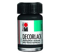 Marabu 11300039073 - Peinture acrylique noire 073-15 ml - Vernis acrylique brillant à base d'eau - Résistant aux intempéries - Résistant à la salive - Pour peinture, pochoir et découpage