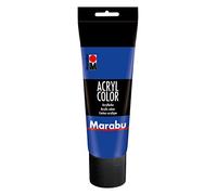 Marabu 12010025055 - Acrylique Color bleu outremer foncé 225 ml, peinture acrylique crémeuse à base d'eau, séchage rapide, résistant à la lumière, imperméable, à appliquer au pinceau et à l'éponge sur toile, papier