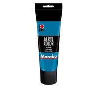 Marabu 12010025056 - Acrylique Color cyan 225 ml, peinture acrylique crémeuse à base d'eau, séchage rapide, résistant à la lumière, imperméable, à appliquer au pinceau et à l'éponge sur toile, papier et bois.