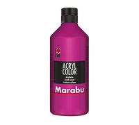 Marabu 12010075014 - Acryl Color Magenta 500 ml, peinture acrylique crémeuse à base d'eau, séchage rapide, résistante à la lumière, imperméable, à appliquer avec pinceau et éponge sur toile, papier et