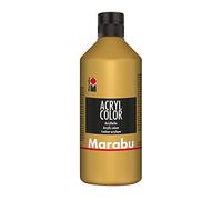 Marabu 12010075084 - Acryl Color gold 500 ml - Peinture acrylique crémeuse à base d'eau - Séchage rapide - Résistant à la lumière - Imperméable - À appliquer avec un pinceau et une éponge sur toile,