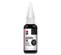 Marabu 12160059073 - Encre à alcool noire, 20 ml, encre à alcool, pour art fluide, résine et résine époxy, pour supports non absorbants, papier spécial enduit, métal, céramique et verre