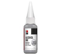 Marabu 12160059782 - Encre à alcool argenté métallisé, 20 ml, encre à l'alcool, pour art fluide, résine et résine époxy, pour supports non absorbants, papier spécial enduit, métal, céramique et verre