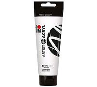 Marabu 12200044970 - Artist Acrylique, blanc titane 120 ml, peinture acrylique fine de qualité artistique, à base d'eau, consistance pâteuse, hautement pigmentée, très bonne brillance et opacité