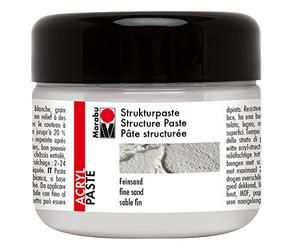 Marabu 12260025809 Pâte structurelle Sable Fin, pâte Acrylique Mate à Base d'eau, résistante à la lumière, aux intempéries, Bien couvrante, pour Structures en Relief à Plastique, 225 ML, Blanc