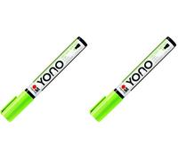 Marabu 12400103365 12400103365-YONO Marqueur acrylique polyvalent avec pointe ogive japonaise, à base d'eau, résistant à la lumière et à l'eau pour presque tous les supports, 1,5-3 mm (Lot de 2)