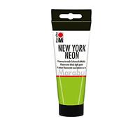 Marabu 12660050365 - New York Neon Peinture Fluo Vert Fluo 100 ML, Compatible avec la lumière Noire, à Base d'eau, résistante à la lumière, résistante aux intempéries, séchage Rapide, pour Pinceau et