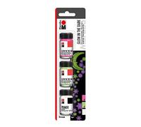 Marabu 127300000201 Lot de 3 tubes de peinture fluorescente phosphorescente « Dream » à base d'eau, résistante au nettoyage et à la lumière, pour pinceaux, spatules et pochoirs.