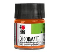 Marabu 14010005013 - Decormatt Acrylique Orange 013-50 ml - Velours mat à base d'eau - Crème et colorée - Résistante à la salive - Résistant aux intempéries - Pour peindre et pochoir librement.