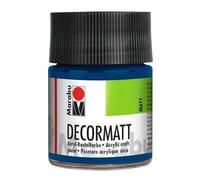 Marabu 14010005053 - Decormatt Acrylique Bleu foncé 053, 50 ml, peinture acrylique à base d'eau au fini mat velouté, onctueuse et aux couleurs intenses, résistante à la salive et aux intempéries