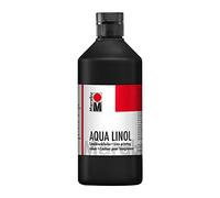 Marabu 15100075073 - Encre pour impression linoléique à base d'eau - Résistante aux taches - Noir - 500 ml - Pour toutes les techniques de haute pression à l'école, les loisirs et le graphisme